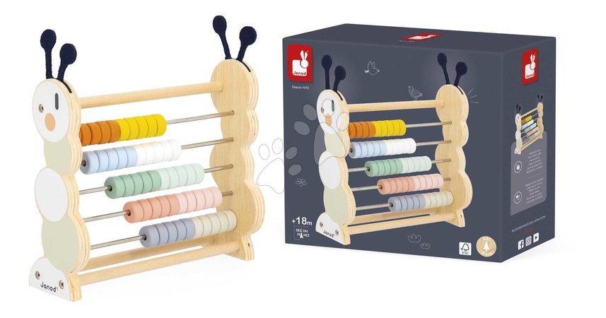 Wooden educational games - Wooden Caterpillar Abacus Sweet Cocoon Janod - 6