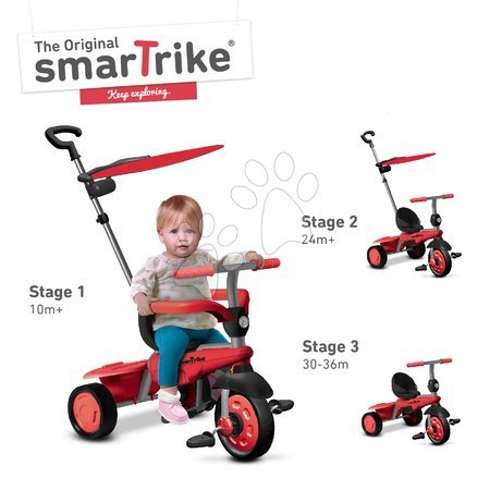 Tříkolky od 10 měsíců - Tříkolka Carnival Red Touch Steering 3v1 smarTrike - 2