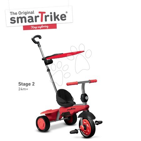 Tříkolky od 10 měsíců - Tříkolka Carnival Red Touch Steering 3v1 smarTrike - 3