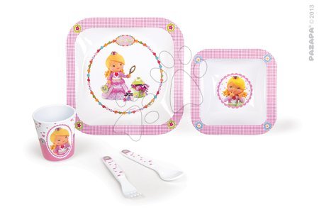 Kojenecké jídelní potřeby - Souprava nádobí Melamine Set Rose Plays Princess Pazapa - 3