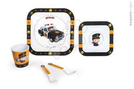 Kojenecké jídelní potřeby - Souprava nádobí Melamine Set Brice 's Police Car Pazapa - 3