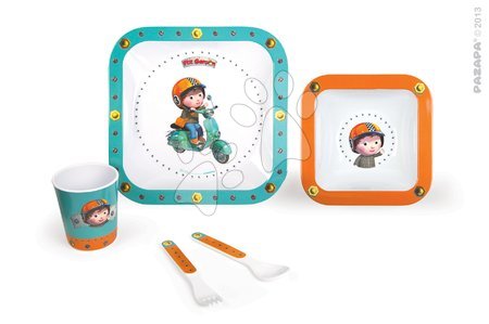 Kojenecké jídelní potřeby - Souprava nádobí Melamine Set Walter 's Scooter Pazapa - 3