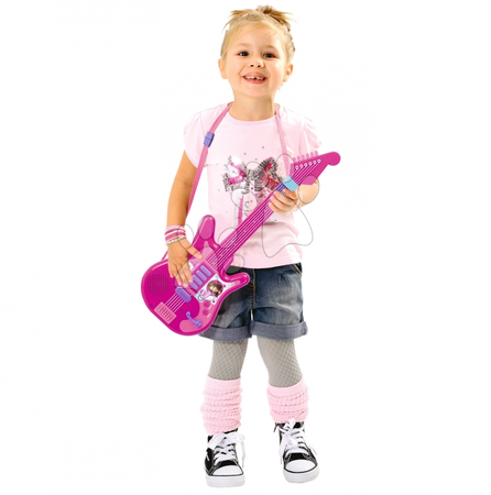 Produse vechi - Chitară electronică alb-roz Hello Kitty Smoby - 4