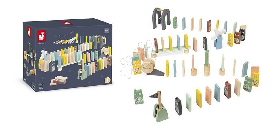 Dominoes and lotto games - Wooden dominoes Dominoes Sweet Cocoon Janod - 5