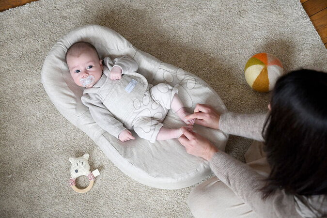 Hnízdo na spaní Cocoonababy® - Hnízdo na spaní pro miminka Cocoonababy® 10° Natural Linen Red Castle - 2
