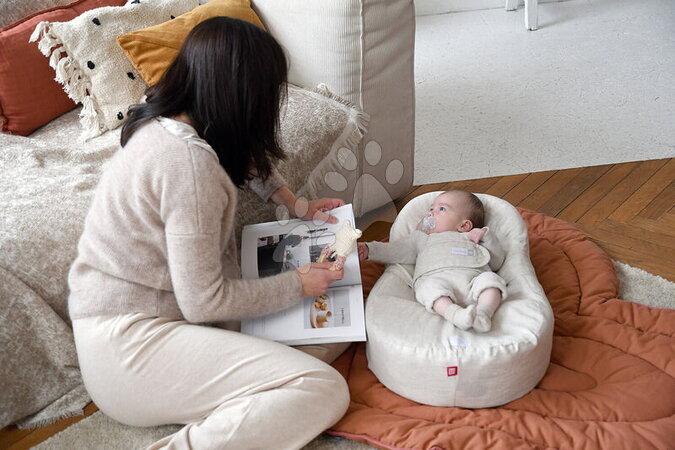 Hnízdo na spaní Cocoonababy® - Hnízdo na spaní pro miminka Cocoonababy® 10° Natural Linen Red Castle - 4