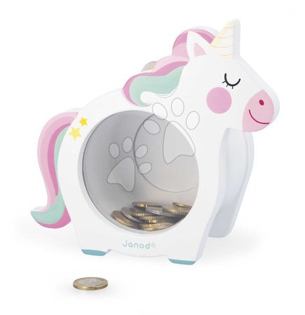 Jocuri educative din lemn - Pușculiță din lemn Unicorn Unicorn Moneybox Janod - 3