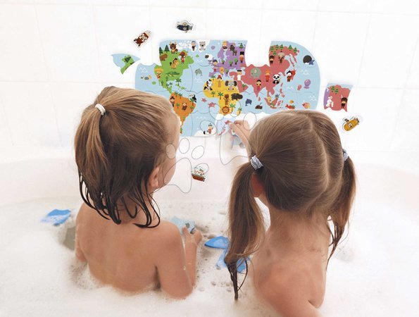 Puzzle dla dzieci do 100 elementów - Puzzle do wody Mapa świata Bath Explorers Puzzle Janod - 7