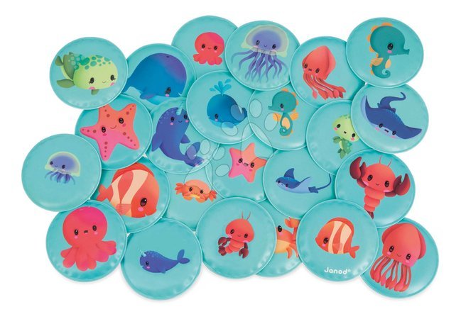 Pexeso - Pexeso de água Animais Marinhos Jogo de Memória Animais Bebês Janod
