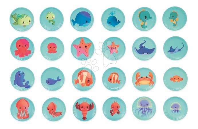 Pexeso - Pexeso de água Animais Marinhos Jogo de Memória Animais Bebês Janod - 3