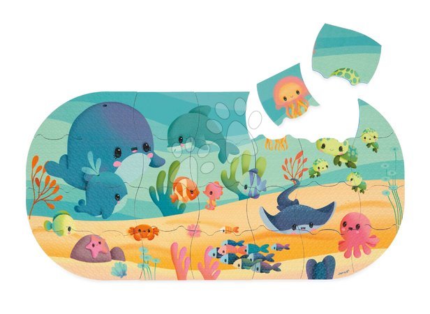 Puzzle dla dzieci do 100 elementów - Puzzle do wody Morskie zwierzątka My Ocean Bath Puzzle Janod - 2