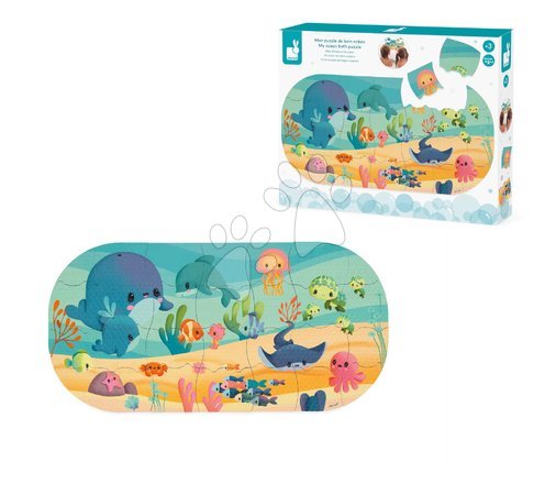Puzzle dla dzieci do 100 elementów - Puzzle do wody Morskie zwierzątka My Ocean Bath Puzzle Janod - 9