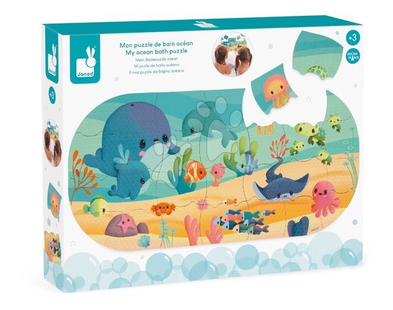 Puzzle dla dzieci do 100 elementów - Puzzle do wody Morskie zwierzątka My Ocean Bath Puzzle Janod - 11
