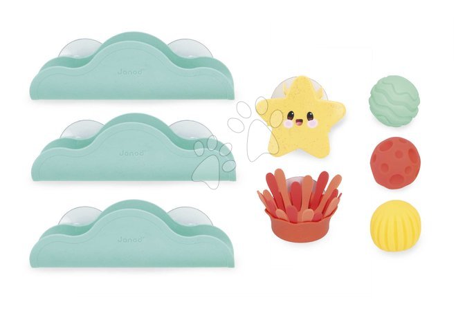 Brinquedos para banheira - Brinquedo de água pista de bolinhas temática do mar banheiro Sea Themed Bathroom Ball Track Janod - 3