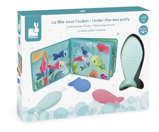 Brinquedos para banheira - Livro para a água Mundo Marinho Under the Sea Party Janod - 12