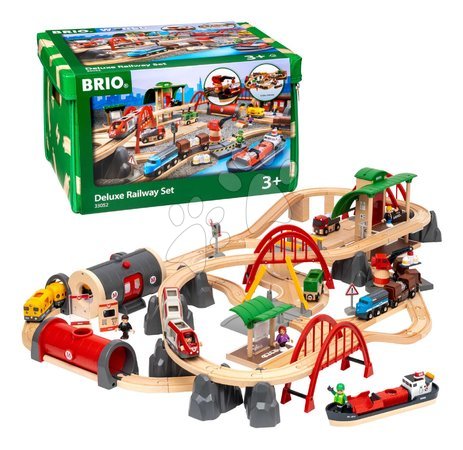 Giocattoli di legno - Drevená vláčikodráha Deluxe Railway Set BRIO_1
