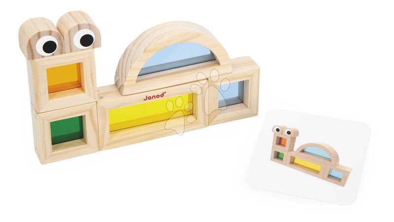 Дървени кубчета - Дървени кубчета Translucent Blocks Sensory Janod - 10