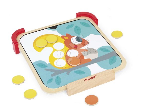 Juegos de aprendizaje de madera - Magnetická skladačka Učím sa farby I am Learning Colours Magnetic Chips Janod - 2