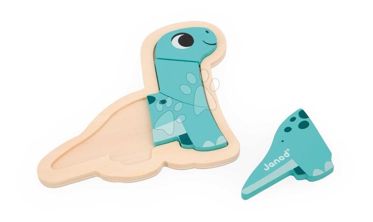 Quebra-cabeças progressivos para crianças - Puzzle de encaixe de madeira Dinossauros 4 em 1 Dino Progressive Puzzle Janod - 3