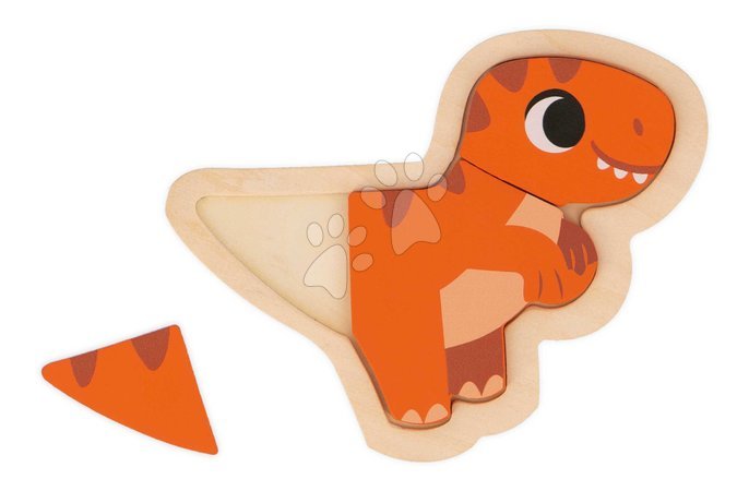 Quebra-cabeças progressivos para crianças - Puzzle de encaixe de madeira Dinossauros 4 em 1 Dino Progressive Puzzle Janod - 5