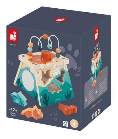 Lesene didaktične igrače - Drevená didaktická hračka Sopka Dino Multiactivity Volcano Janod - 8