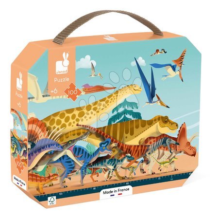 Quebra-cabeças infantis de 100-300 peças - Puzzle na mala dinossauros Dino Panoramic Puzzle Janod - 3