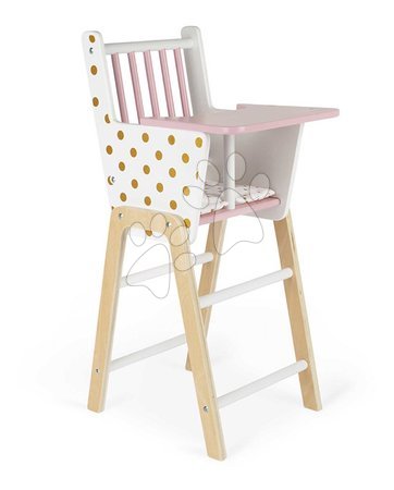 Krzesełka dla lalek - Drevená jedálenská stolička pre bábiku Candy Chic High Chair Janod - 1