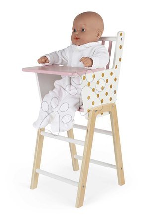 Krzesełka dla lalek - Drevená jedálenská stolička pre bábiku Candy Chic High Chair Janod - 2