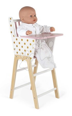 Krzesełka dla lalek - Drevená jedálenská stolička pre bábiku Candy Chic High Chair Janod - 3