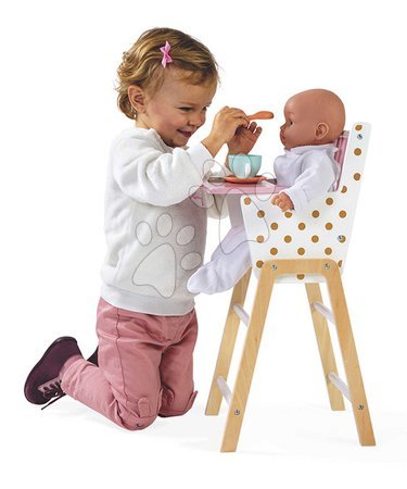 Krzesełka dla lalek - Drevená jedálenská stolička pre bábiku Candy Chic High Chair Janod - 5