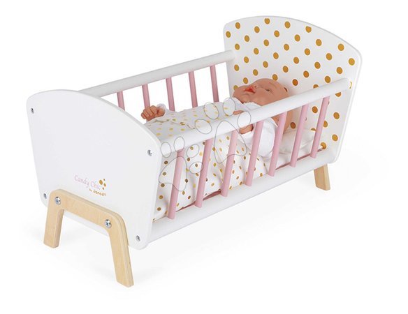 Berços e berço para bonecas - Berço de madeira para boneca Candy Chic Doll's Bed Janod - 3