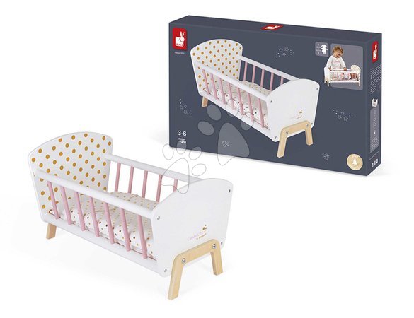 Berços e berço para bonecas - Berço de madeira para boneca Candy Chic Doll's Bed Janod - 6
