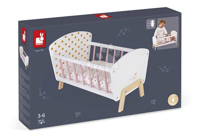 Berços e berço para bonecas - Berço de madeira para boneca Candy Chic Doll's Bed Janod - 8