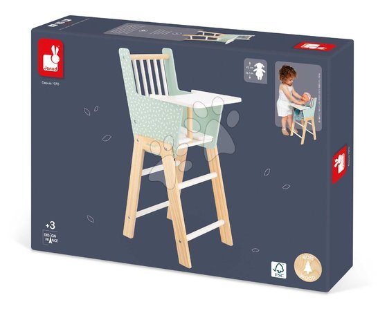 Berços e berço para bonecas - Cadeira de madeira para boneca Zen High Chair Janod - 9