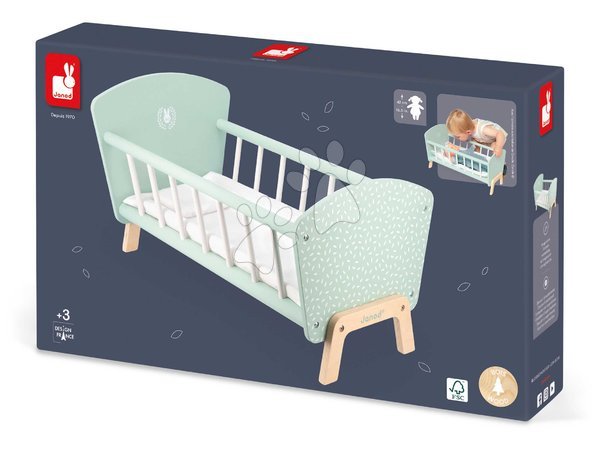 Легла и люлки за кукли - Дървено легло за кукла Zen Doll's Bed Janod - 8