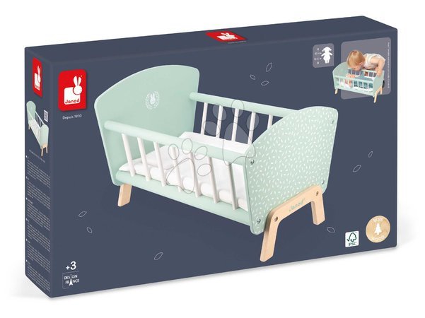 Легла и люлки за кукли - Дървено легло за кукла Zen Doll's Bed Janod - 9