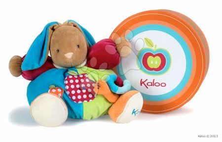 Iepurași de pluș - Iepuraş de pluş cu zornăitoare şi melc Colors-Chubby Rabbit Apple Kaloo 30 cm în ambalaj de cadou pentru cei mai mici_1