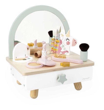 Детска козметична тоалетка - Дървена козметична масичка Еднорог Small Dressing Table Unicorn Janod - 4