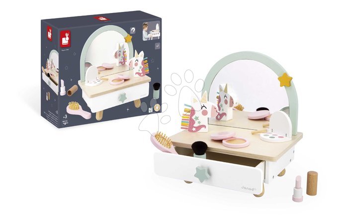 Детска козметична тоалетка - Дървена козметична масичка Еднорог Small Dressing Table Unicorn Janod - 11
