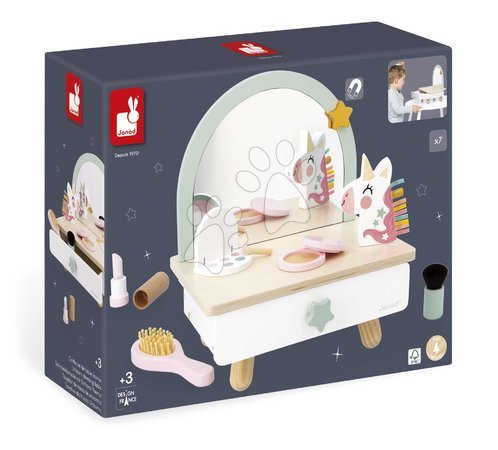 Детска козметична тоалетка - Дървена козметична масичка Еднорог Small Dressing Table Unicorn Janod - 13