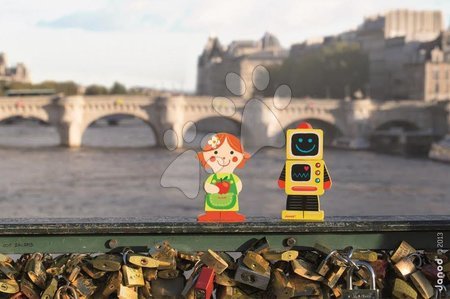 Puzzle pro nejmenší - Dřevěné magnetické figurky Dolls Funny Magnet Janod - 1