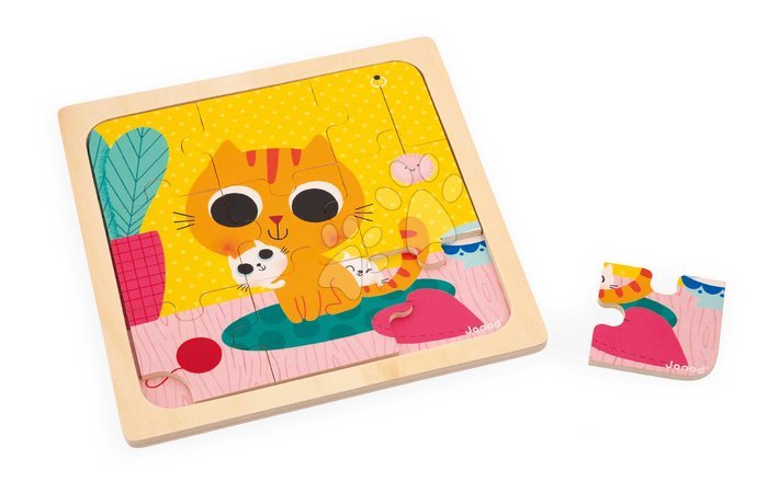 Puzzleuri din lemn  - Puzzle din lemn pentru cei mici Trio Animăluțe Janod cu model de referință - 2
