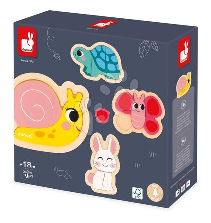 Quebra-cabeças progressivos para crianças - Quebra-cabeça de encaixe de madeira 4 em 1 Jardim Garden Progressive Puzzle Janod - 8