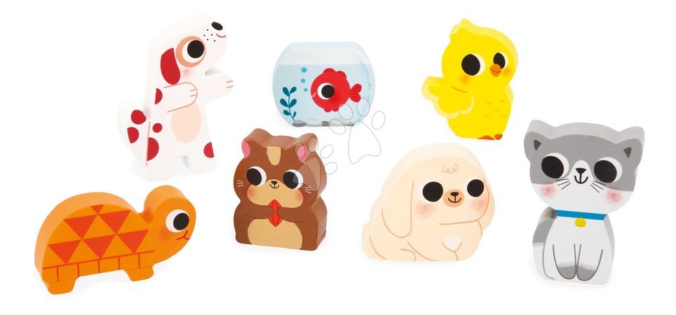 Black Friday de la producătorul Janod | Pagină 7 - Puzzle din lemn cu piese de inserție pentru cei mai mici – Animale de companie Pets Chunky Puzzle Janod_1