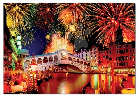 Puzzle cu 1500 de bucăți - Puzzle Rial to Bridge Fireworks Educa - 1