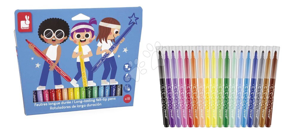 Crtanje i slikanje - Fixky Long-Lasting Felt-Tip Pens Janod - 3