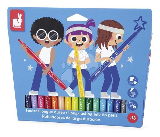 Crtanje i slikanje - Fixky Long-Lasting Felt-Tip Pens Janod - 4