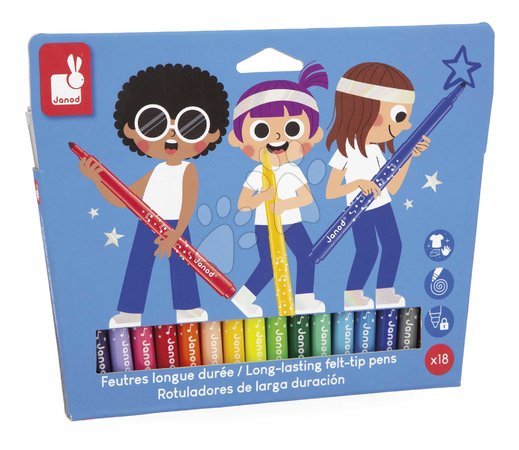 Crtanje i slikanje - Fixky Long-Lasting Felt-Tip Pens Janod - 5