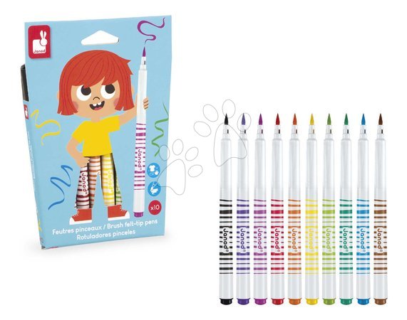 Crtanje i slikanje - Fixky s mäkkým hrotom Brush Felt-tip Pens Janod - 4