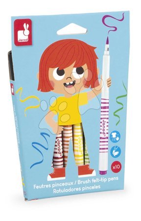 Crtanje i slikanje - Fixky s mäkkým hrotom Brush Felt-tip Pens Janod - 6
